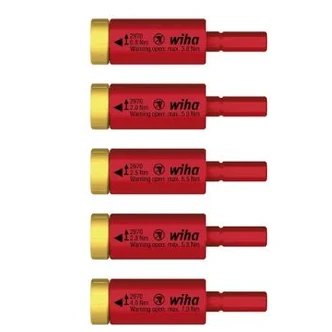 WIHA 5 PIECE EASYTORQUE ADAPTER SET, FOR SLIMBITS AND SLIMVARIO HOLDER, VDE 1000V INSULATED