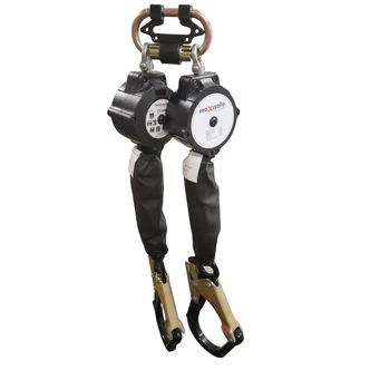 Maxisafe Twin Self-Retractable 2M lanyard w/ Carabiner & Aluminium Hook