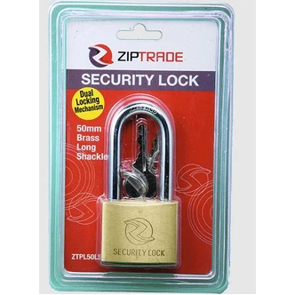 Raptor Brass Security Long Shackle Padlock 50mm